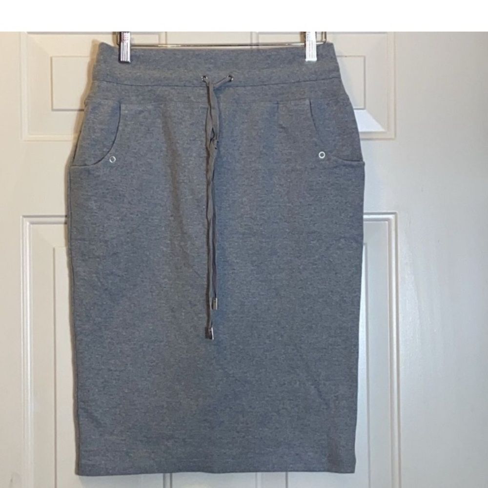 Spiegel Sportive Cotton Knit Light Gray 95% Cotton Blend Top Women Skirt Size M